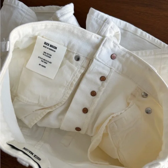 Buck Mason White Denim Rider Shorts - Picture 8 of 8